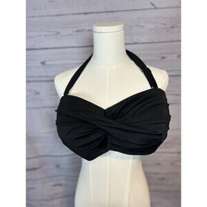 NWT Swimsuits For All Valentine Bandeau Bikini Top Black Ruched Size 18
